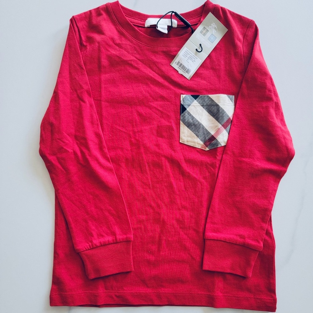 Burberry children long sleeve red shirt